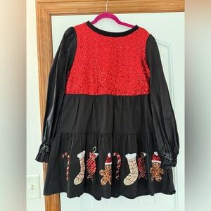 Fantastic Fawn Red Sequin dress  with Black skirt